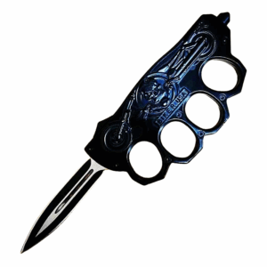 BIKER KNUCKLE OTF KNIFE&DEFENDER BRASS KNUCKLE SWITCHBLADE